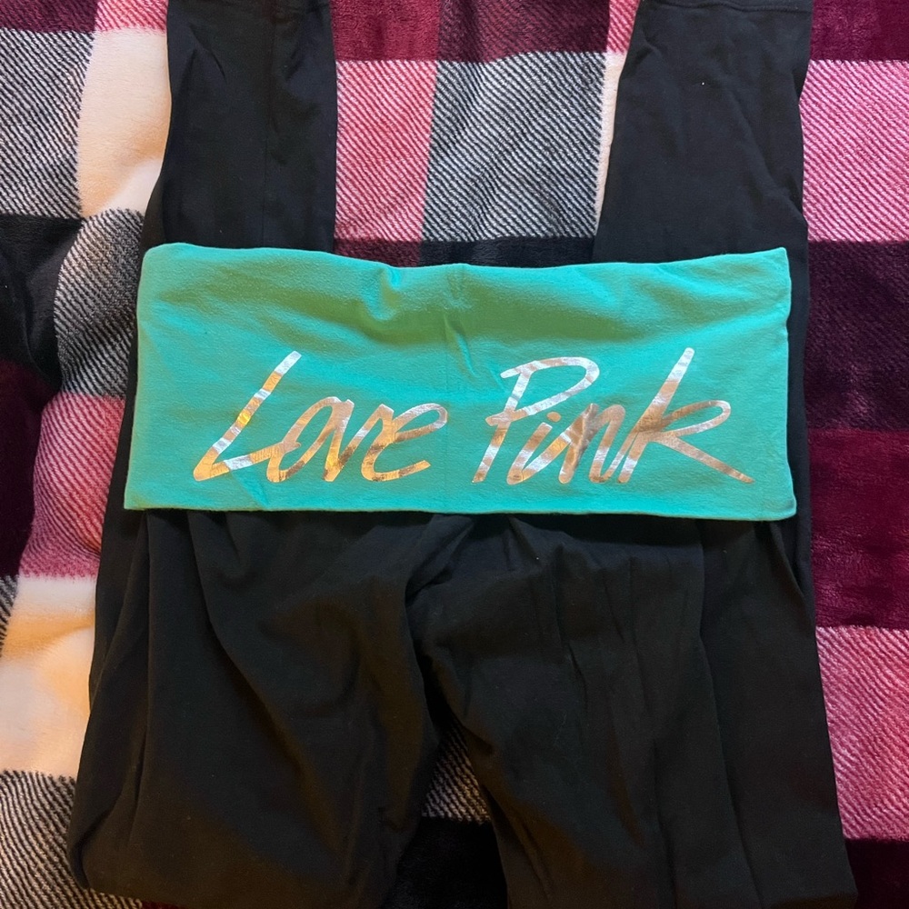OG PINK Victoria Secret skinny fold over yoga leggings